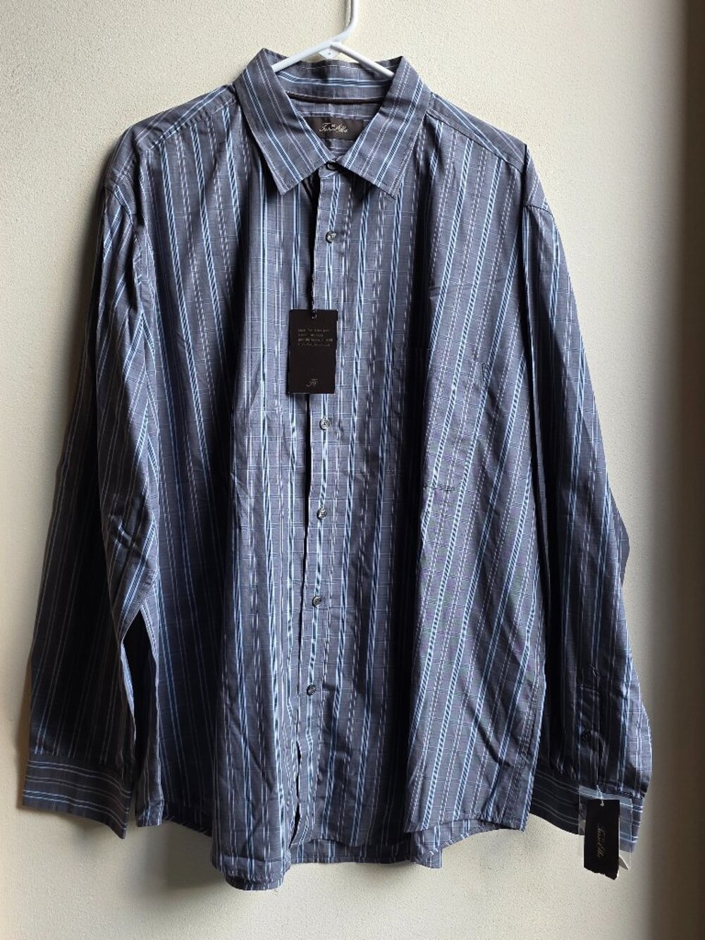 NWT Tasso Elba Striped Plaid Button Down Shirt Big & Tall Size XXL